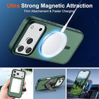 SUPFINE Magnetic for iPhone 17 Pro Case (Compatible with MagSafe)(Military Grade Drop Protection) Translucent Matte Shockproof with Anti-Fingerprint Phone Cover,Forest Green