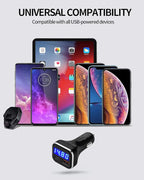 USB C Car Charger Adapter with Voltage Display, 30W Cigarette Lighter Type C Fast Charge Power Delivery & Quick Charge 3.0 (PD & QC), Volt Meter Battery Monitor, Compatible with iPhone Galaxy