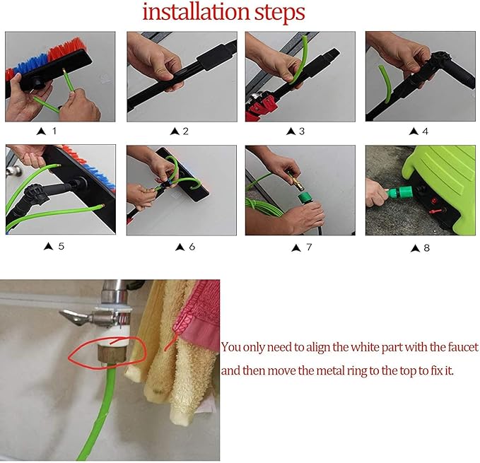 Washing Set Equipment Telescopic Extension Cleaning Pole, 3.6-11M Photovoltaic Panel Cleaning/Window Clean, Water Fed Telescopic Brush, Extension Pole Cleaning for Trucks,12FT/3.6M (24FT/7.2M)