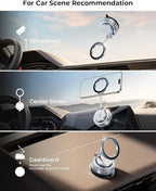 2026 Upgraded Vacuum Magnetic Car Phone Holder [89+LBS Suction/2800gf Magnet], Suction Cup Phone Mount, Ultra-Strong Magnetic Stand for Car/Mirror/Gym/Kitchen/iPhone17 16 15 14 13 12, Silver