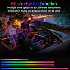 Interior Car Strip Lights Dreamcolor Acrylic Car Decorative Lights with APP Control Multicolor Internal Lighting Kit Music&DIY Function Ambient Fiber Optic Strip LEDs