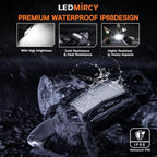 LEDMIRCY R2 Pure White Rock Lights Kit with Roker Switch Wire Harness 12PCS LED Rock Lights White for Offroad Truck ATV UTV SUV Underglow Light Trail Rig Light Under Body High Power Waterproof