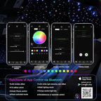 Small Size 500pcs Fiber Optic Star Lights for Car Ceiling, 6W Starlight Headliner Kit with Twinkle Effect, Sound-Activated APP& Remote Control RGBW Starlight Engine for Car Home 9.8ft*0.03in