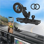 WXRYLYN 2025 2024 Wrangler JL Gladiator Dash Magnetic Phone Mount for 2024 2025 J eep Wrangler JL 4xe Gladiator Metal Dash Platform Magnetic Phone Mount 2024 Wrangler Cell Phone Holder-Driver Side