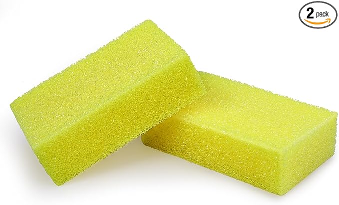 DECOHS 2 Pcs Bug Scrubber Sponge- Reusable Car Bug & Tar Remover Sponge- Car Wash Cleaning Scrub Sponges for Car Detailing (Yellow)