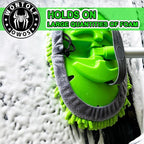 62'' Car Wash Brush with Long Handle Chenille Microfiber Car Wash Mop Mitt Kit Scratch-Free Car Cleaning Brush Care Kits with Replacement Head Supplies for Cars RV Truck Boat