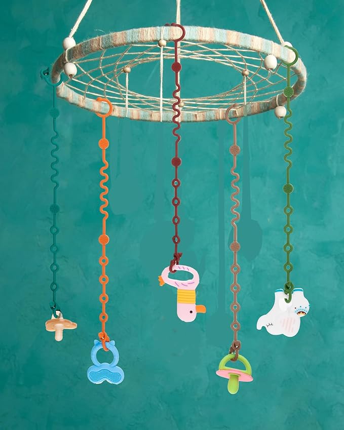 LittleHugs Toy Straps for Baby, Adjustable Toy Holder for Stroller Accessories, Silicone Baby Tether Pacifier Clip, No Throw Baby Travel Essential Leash for High Chair, Car Seat (6-Pack)