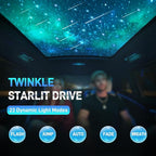 Twinkle Starlight Headliner Kit, 1000PCS 0.03in/13.5ft, 32W RGBW Twinkle & Meteor Dual-Engine 200 Shooting Stars, Music Mode APP/Remote Control Star Effect, for Truck/SUV/Home/Party