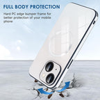 Guppy Compatible with iPhone 15 Case Magnetic, with Full Camera Lens Protector [Compatible with MagSafe] Scratch Resistant Gradient Glass Back Cover Phone Case-White