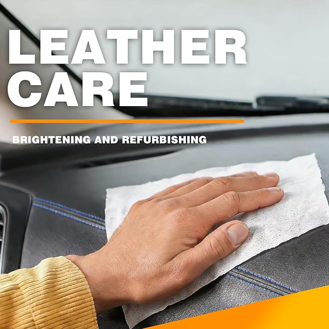 Leather Wipes, Leather Wipes for Car Interior Seat Cleaner, Steering Wheel & Furniture, Leather Couch Wipes and Conditioner - Generously Sized (4.72 x 5.51 Inch) - Full 40 Wipes
