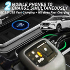 Wireless Car Charger with 15w Wireless and 27w USB Qc3.0 Fast Charging for Nissan Rogue (2021-2023) S/Sv/Sl Center Console Charging Pad Mat Interior Accessories