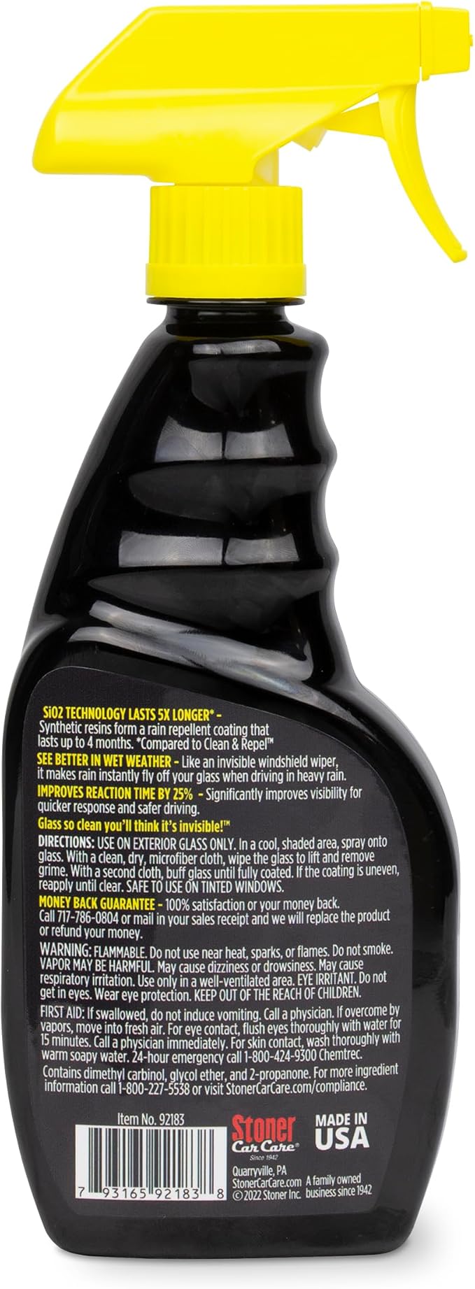 Invisible Glass 92183-2PK Hybrid Ceramic Rain Repellent and Glass Cleaner – Cleans & Protects Car Windows and Windshields with Long-Lasting Water-Repellent Si02 Technology – 16 fl oz (Pack of 2)