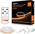 Tatazone 32.8ft 1800K COB Led Strip Lights with RF Remote, Dimmable Bright Adhesive Indoor Amber Led COB Light Strip for Cabinet, Painting, Room, Bed
