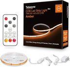 Tatazone 32.8ft 1800K COB Led Strip Lights with RF Remote, Dimmable Bright Adhesive Indoor Amber Led COB Light Strip for Cabinet, Painting, Room, Bed