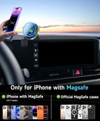 Car Phone Holder for 2025 2026 KIA Carnival/Carnival EV Accessories Apply to 12.3 Inch Touchscreen 15W Fast Wireless Charger Screen Fixed Clip HandsFree Cell Phone Mount 360° Rotation