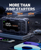 Portable 10-in-1 Car Battery Jump Starter with Air Compressor 8000A 160PSI 45W Charger, Jump Starter Jump Box (All Gas 14L Diesel), Car Battery Jumper Starter Portable Jumper Cables, Gloves, Lights