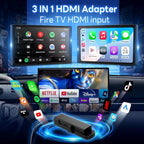 Carlinkit Wireless CarPlay Adapter 3-in-1︱Designed for TV Sticks︱for Wired CarPlay Cars︱Support converting Wired CarPlay to Wireless CarPlay & Android Auto︱Support HDMI Port Fir e TV Sticks inputting