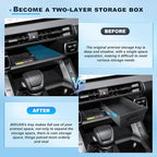 BIXUAN (3PCS 2026 RAV 4 Center Console Organizer Set for 2026 Toyota RAV 4 (6th Gen) Wireless Charging Silicone Mat, Wireless Charger Storage Drawer Box & Console Cup Holder 2026 RAV 4 Accessories