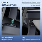 Upgrade for Model Y Juniper Under Screen Storage Organizer 2025–2026,Model 3 Highland Center Console Organizer 2024-2026 for Tesla Model Y Accessories 2026 with Behind Screen Tray,Black