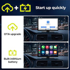 LAMTTO 9" Wireless CarPlay Screen with Net-Flix YouTube Apps Portable Car Play Screen for Apple Carplay and Android Auto with Backup Camera Navigation Bluetooth Voice Control AUX Siri