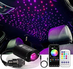 Small Size Car Twinkle Fiber Optic Starlight Headliner Kit, Sound-Activated APP& Remote Control Starlight Engine for Car Home, 200pcs 6.5ft
