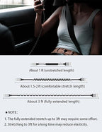 Coiled USB C Cable for Car 2Pack, 3A USB Type C Charger Cable Fast Charging, Retractable Android USB A to USB C Charge Cord for iPhone 17 16 15 Pro Max Plus, Galaxy S24 S23 S22, Note 20 10, Moto G, LG