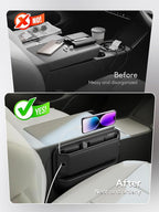 2 Pack Car Seat Gap Filler, Leather Seat Gap Organizer with Sun Visor Organizer, Front Seat Storage for Phone, Sunglasses, Cards and Keys, Fits Most Cars SUVs and Trucks