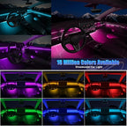 Acrylic Interior Car LED Strip Light with Wireless APP, RGB 18 in 1 with 175 inches 600 LEDs Fiber Optic Strip Lights for Car, Dynamic Chasing Sound Active Neon Car Ambient Lighting Kits