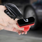 Large Tire Shine Applicator Brush,Vegan Tire Shine Applicator with Curved Brush Head - Automotive Tire Dressing Applicator Brush with Storage Stand for Tire Detailing, 3.6 Inch Length (Red)