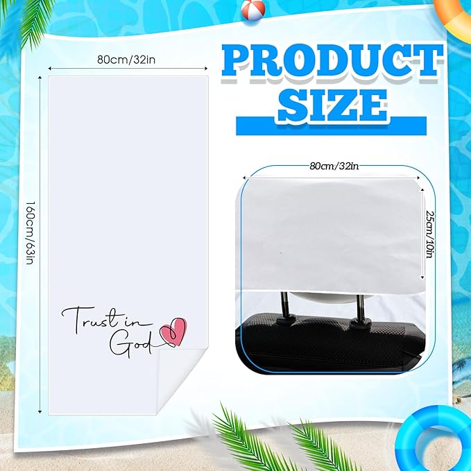 Hahafelt 2 Pack Car Seat Towel Covers with Storage Bag, 63 x 32 Inch Universal Non Slip Waterproof Sweat Protector for Car Truck, Gym Swimming Running, Machine Washable (Trust in God)