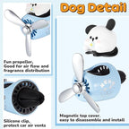 Tallew 2 Pack Car Air Freshener Cute Dog & Panda Car Vent Clip Diffuser with Rotating Propeller Outlet Vent Easy to Install Included 4 Scents Aroma Tablets Aromatherapy Ornament Auto Accessories