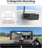 AUTO-VOX 7.2" Wireless Magnetic Backup Camera with Monitor, 1-Min Install, 1080P Dual Camera, 500ft Stable Signal, Built-In DVR Recording, IR Night Vision Backup Camera for RV, Truck, Trailer & Camper