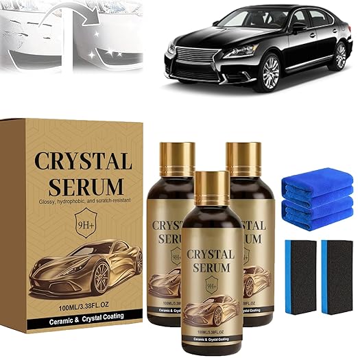Cristal Serum Ceramic – Advanced Graphene Ceramic Coating for Cars, 9H Graphene Coating for Auto Car Detailing, Long Lasting Car Protection,Gloss Hydrophobicty Anti Scratch (300ml)