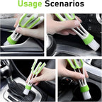 3 PCS Mini Duster for Car Air Vent, 3 Arms Small Duster Vent Cleaner, Blinds Cleaner Dusting Tool, Universal Cleaning Tools for Blinds, Keyboards, Fans (Green)