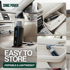 SonicPower Portable Cordless Car Vacuum, 15000Pa High Suction Handheld Vacuum Cleaner, 2-in-1 Vacuum & Blower, with 4 Attachments & Portable Storage Bag for Car, Home, Pet & Office (Black & Blue)