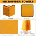 Tallew 80 Pcs Microfiber Towels:16"x16" Microfiber Drying Towels Bulk Micro Fiber Car Cleaning Cloth for Cars Drying Washing Polishing Office Windows Cleaning Household Supplies (Yellow)