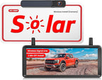 Solar Wireless Backup Camera: 7.2" 1080P Monitor, 2-Min DIY Installation, Dual Antennas, Split-Screen DVR Recording, IP69K Waterproof Reverse Camera for Car, Van, SUV, Truck, Trailer