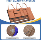 Backseat Hanging Organizer with Large Storage Bags | PU Leather, Large Capacity | Adjustable Straps, Waterproof & Collapsible | Universal Fit for SUVs, Sedans & Trucks | Brown, 37.8" x 18.1" - P810