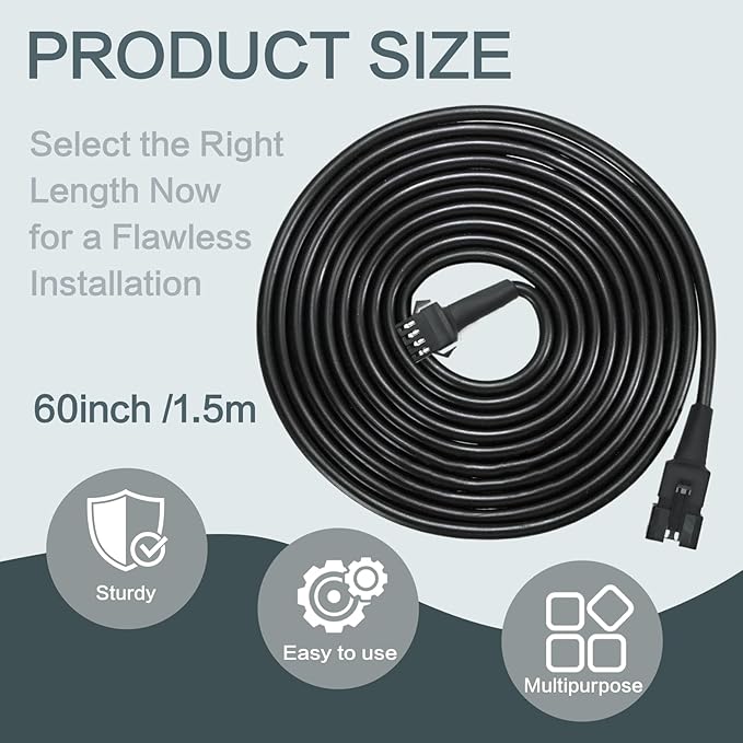 Rock Light Extension Wires 4 Pin and 2-Way Splitters 20 PCS 60 inch, Pure Copper Insulated Cable Cord Set for Motorcycle ATV Trike Golf Car Truck Neon Underglow Strip Lights