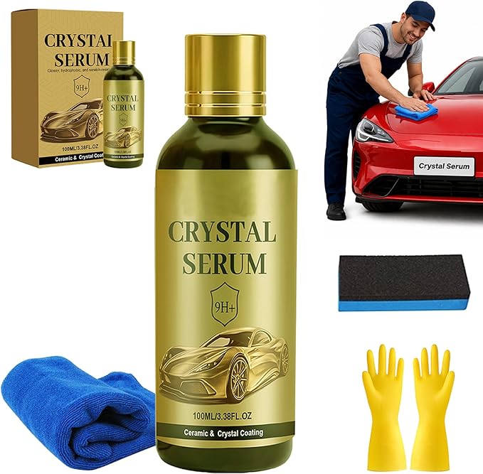 2026 New Crystal Serum – Advanced Graphene Ceramic Coating for Cars | 9H Graphene, Ultimate Quick Effect Car Coating Spray for Shine & Protection, Nano Coat Restore for Paint, Glass & Wheel (1PCS)