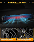Auxbeam 20 Inch 420W LED Light Bar, 6 Modes Strobe Amber Lights Yellow Fog Light Dual Color Spot Flood Offroad Driving Lights, Memory Function LED Work Lights for Truck Car ATV