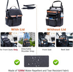 Car Seat Organizer with Laptop Compartment (Fits 15.6"), Front & Backseat Passenger Organizer with Adjustable Strap, Multiple Pockets, Portable Office Bag, Water-Resistant 1200D Polyester