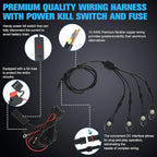 20pods White Rock Lights Dc 12v-80v 6000k Aluminum Alloy Pure White Led Rock Lights with Switch Wiring Harness Kit Ip68 Waterproof for Trucks Pickup Offroad Car SUV Utv ATV Rv Fends Underglow Lights