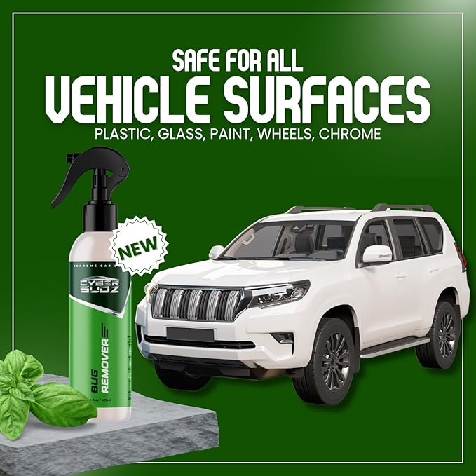 Bug Remover for Cars Exterior - Spray Dissolves Bug Splatter, Bird Poop, Tar and Road Grime - Safe on Paint, Chrome, Glass, & More - pH Neutral, Ceramic & Wax Safe - 16oz