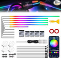 Dreamcolor Acrylic Interior Car LED Strip Light with Wireless APP, Dual Zone RGB 22 in 1 with 175 inches 600 LEDs Fiber Optic Ambient Lighting Kits, Music Sync Neon LED Strip for Car Accessories