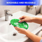 desin Windshield Cleaning Tool, Car Window Cleaner Windshield Cleaner with 4 Reusable and Washable Microfiber Pads and Extendable Handle Auto Inside Glass Wiper Kit (Green)