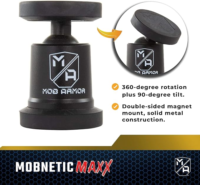 Mob Armor MobNetic Maxx MS - MagSafe Compatible Car Phone Mount w/ 90º Tilt, 360º Rotation & Durable Aluminum Build, Magnetic Holder for iPhone & Android Devices, USA Assembled - Bronze