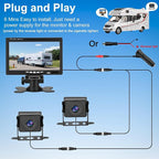Kairiyard Dual RV Backup Camera with 7 Inch Monitor, AHD 1080P, 2 Channel, DIY Guide Lines 150 Degree Wide View Angel Wired Reverse Rear View Camera for Truck Car Trailer Camper Tractor