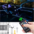 6 m Optic Fiber Car Ambient Lighting Kit RF Remote Control 8 Colors Multicoloured Music Interior Lighting Kit 12V 1W
