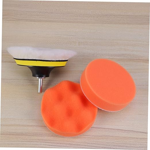 Ciieeo 5pcs Polishing Pad Kit for Car Detailing Sponge Wheel Waxing System Thread Drill Bit for Polishing Buffing and Paint Finishing